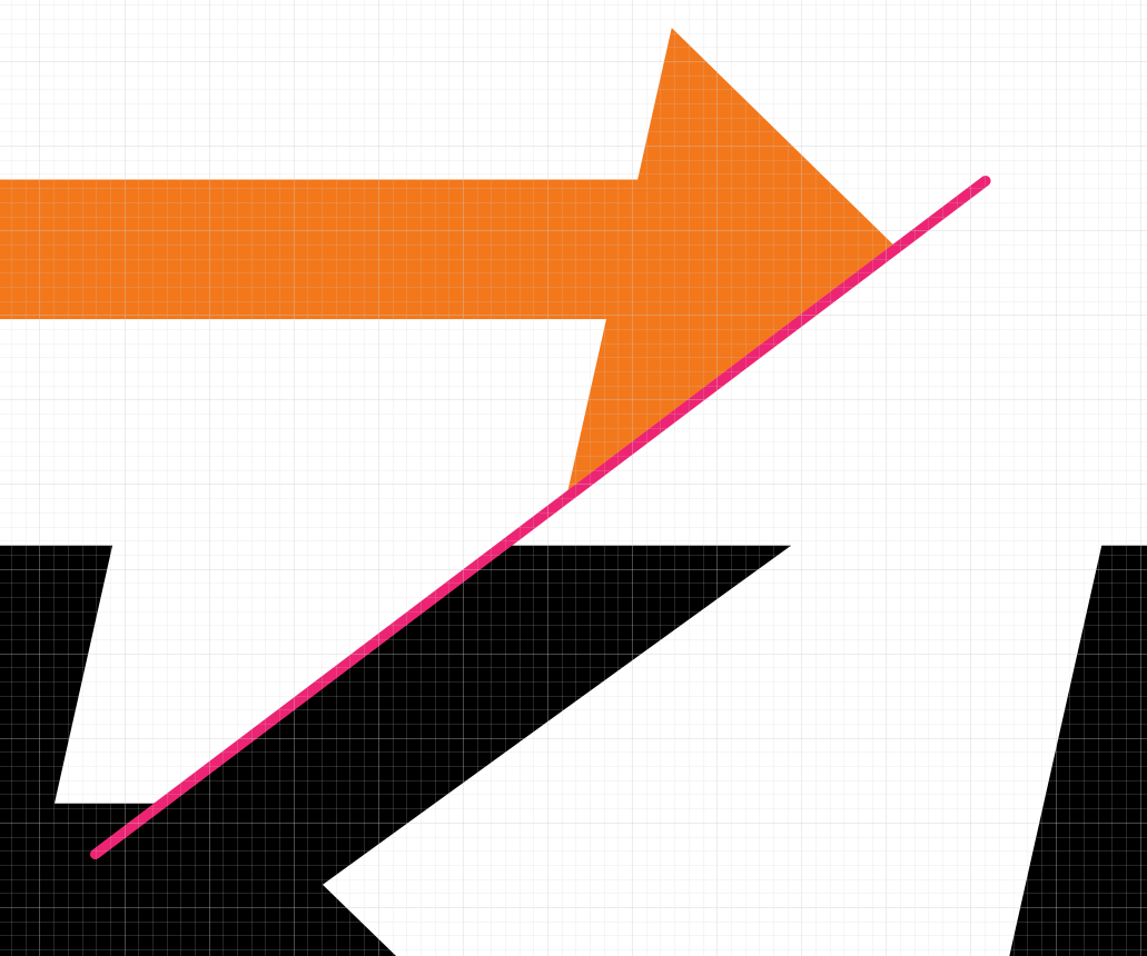 Close crop of the Chuck-It-Haulers K and arrow with a Raz alignment guide